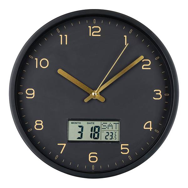 Horloge murale Amiens Verre transparent / Polypropylène - Noir
