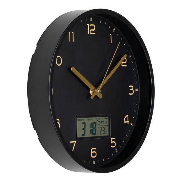 Horloge murale Amiens Verre transparent / Polypropylène - Noir