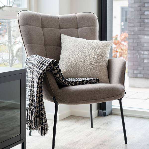 Plaid Side Polyester / Coton - Noir / Beige