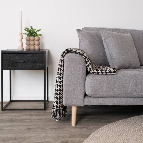 Plaid Side Polyester / Coton - Noir / Beige