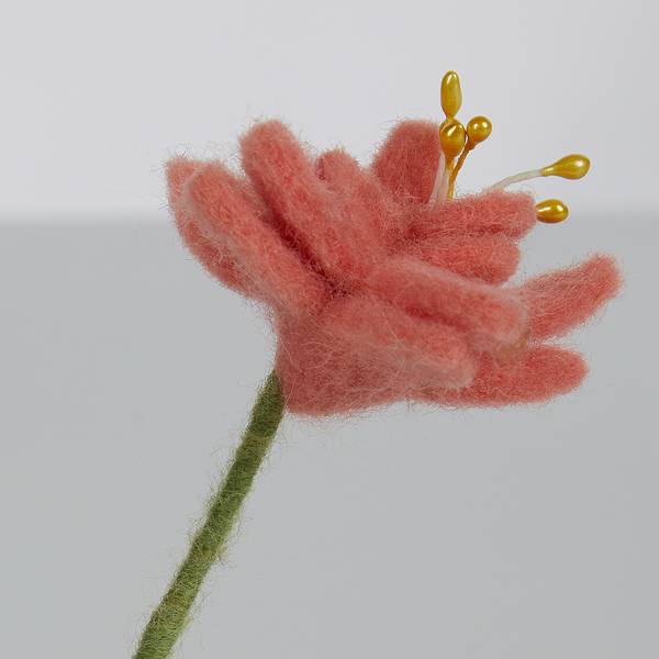 Anhänger FUNKY FRIENDS Häschen mit Blume Filz - Creme