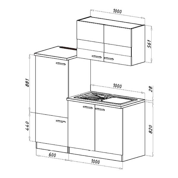 Mini keuken Luis IV wit