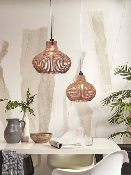 Lampada a sospensione Kalahari Rattan - Marrone - 1 punto luce
