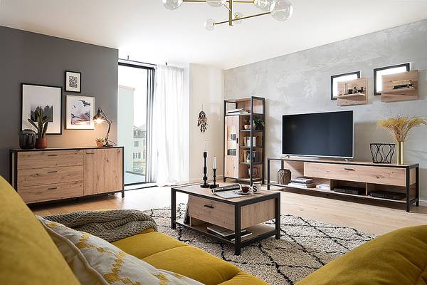 Schrank Simaya Balkeneiche Dekor / Anthrazit