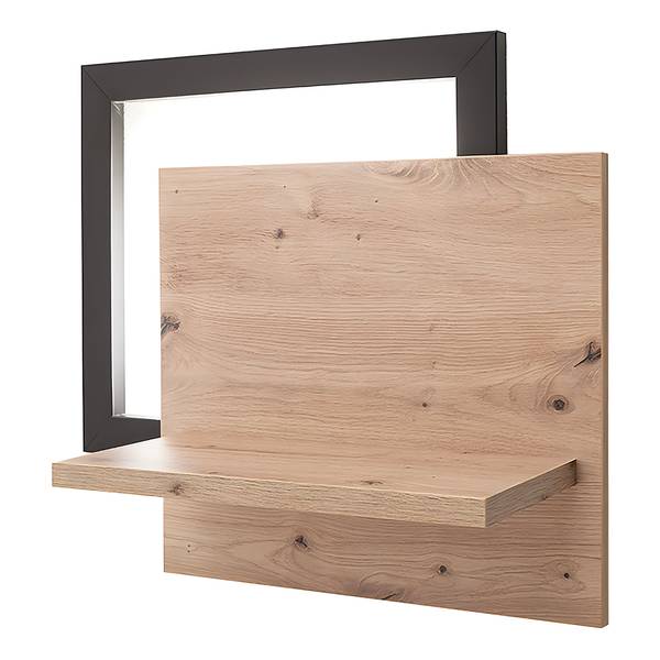 Woonwand Simaya 4-delig vitrinekast balken-eikenhouten look/antracietkleurig - Breedte: 275 cm