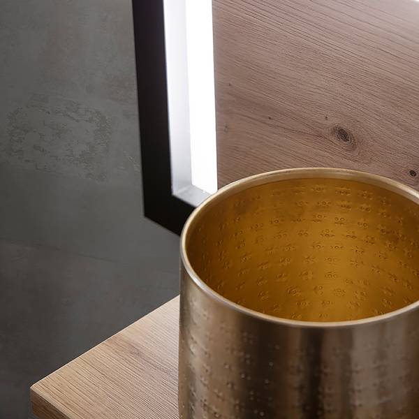 Woonwand Simaya 4-delig vitrinekast balken-eikenhouten look/antracietkleurig - Breedte: 275 cm