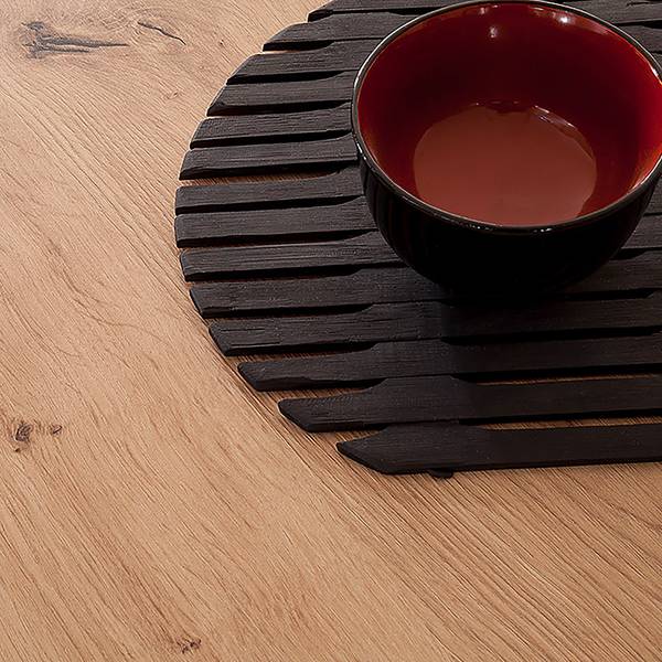 Woonwand Simaya 4-delig vitrinekast balken-eikenhouten look/antracietkleurig - Breedte: 275 cm