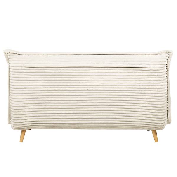 Schlafsofa KAPASIA Cord / Metall - Creme / Eiche Hell