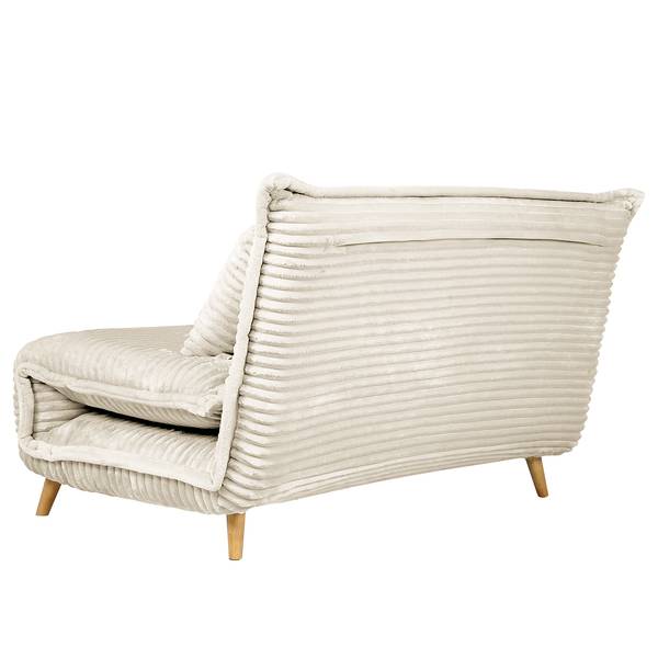 Schlafsofa KAPASIA Cord / Metall - Creme / Eiche Hell