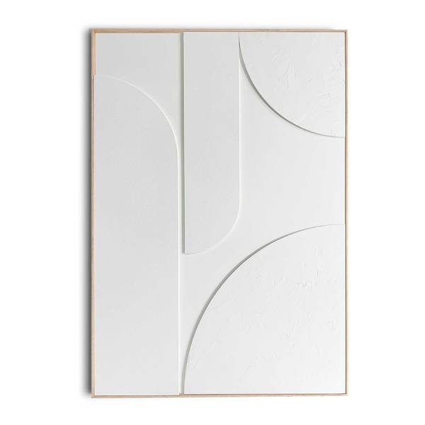 Tableau déco Relief Saturn Cadre en MDF - 70 x 100 cm - Blanc