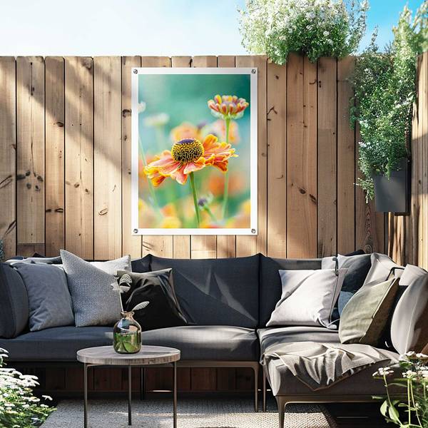Outdoor-poster Bloem PVC - oranje - 60 x 80 cm