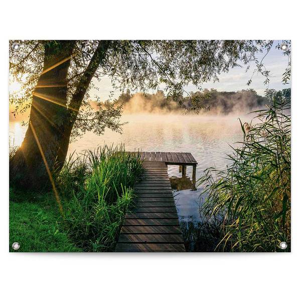 Outdoor-Poster Früh morgens PVC - Grün - 60 x 80 cm