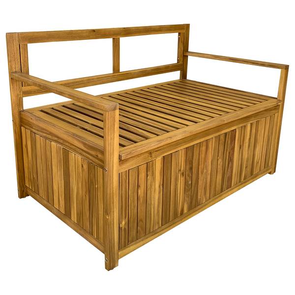 Massive Gartenbank Luwo Akazie massiv / Polyester - Braun / Grau