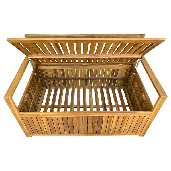 Massive Gartenbank Luwo Akazie massiv / Polyester - Braun / Grau