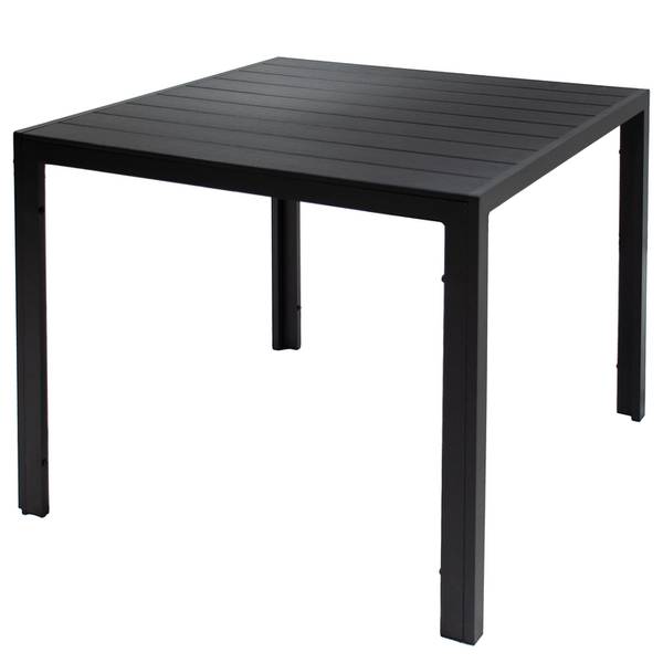 Gartentisch Arjan Stahl / Polywood - Schwarz - Breite: 90 cm