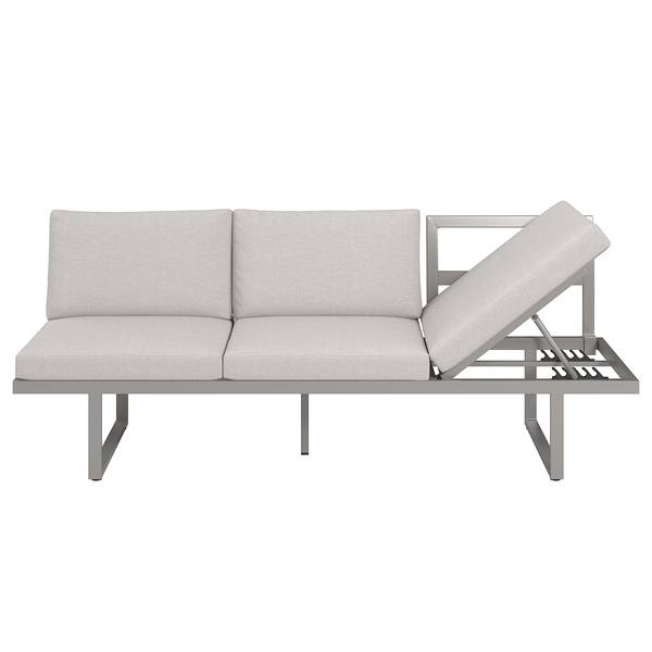Dining-Loungeset Kalinda 5-teilig Aluminium / Polyester - Hellgrau