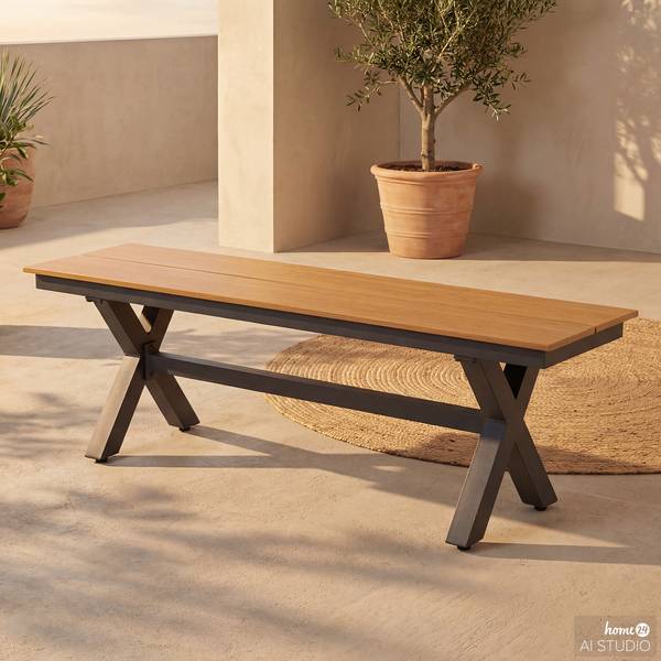Gartenbank Hila Aluminium / Kunststoff - Schwarz / Braun
