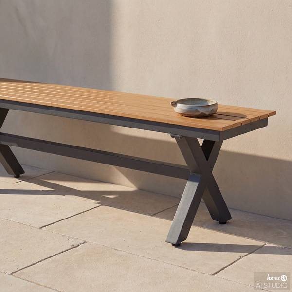 Gartenbank Hila Aluminium / Kunststoff - Schwarz / Braun