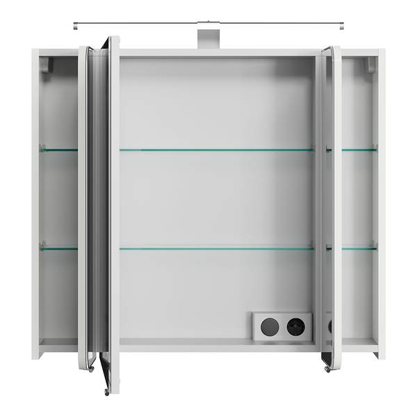 Beleuchteter Spiegelschrank 4005 Hochglanz Weiß - Breite: 90 cm