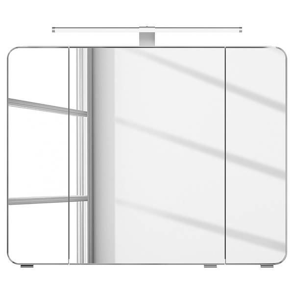 Beleuchteter Spiegelschrank 4005 Hochglanz Weiß - Breite: 90 cm