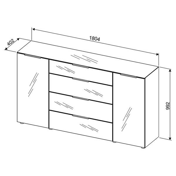 Enfilade Myora 180 cm Anthracite