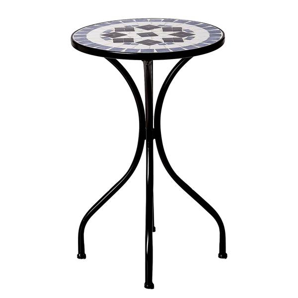 Bijzettafel PALAZZO ijzer/keramiek - lichtblauw