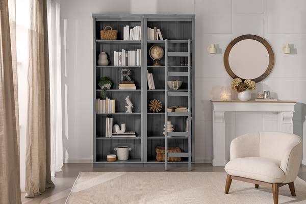 Étagère en bois massif LILLEHAMMER Pin massif - Pin gris - Hauteur : 223 cm