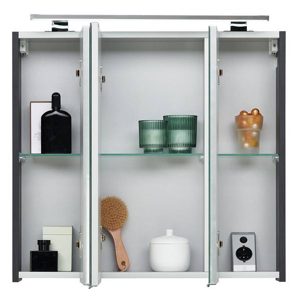 Badezimmerset NV 2-teilig 70 cm breit Eiche Schwarz