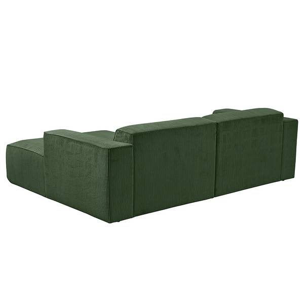 Ecksofa Mandrio mit Longchair Cordstoff Zuri: Wintermoos - Breite: 234 cm - Longchair davorstehend rechts