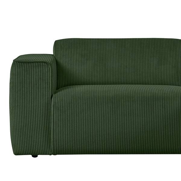 Ecksofa Mandrio mit Longchair Cordstoff Zuri: Wintermoos - Breite: 234 cm - Longchair davorstehend rechts