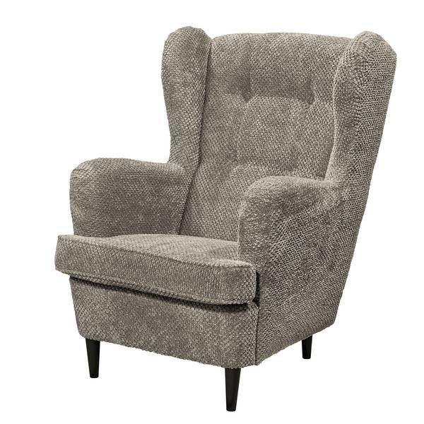 Fauteuil Marson Tissu, microfibre - Tissu structuré Vilja: Taupe - Avec repose-pieds