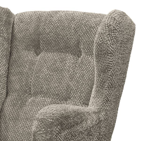 Fauteuil Marson Tissu, microfibre - Tissu structuré Vilja: Taupe - Avec repose-pieds