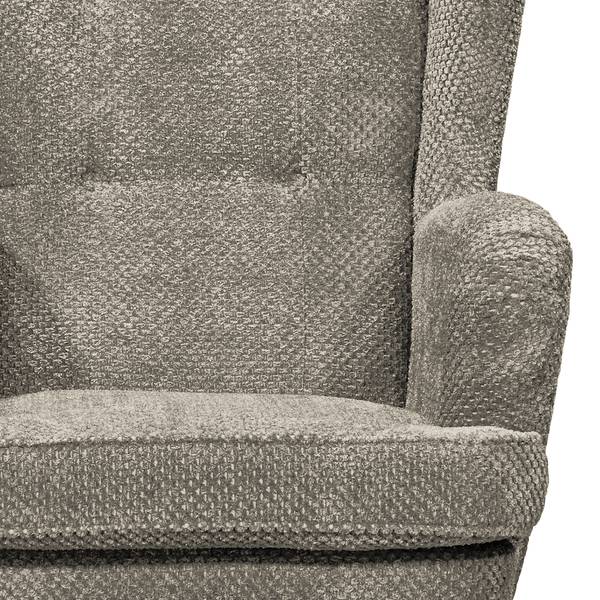 Fauteuil Marson Tissu, microfibre - Tissu structuré Vilja: Taupe - Avec repose-pieds