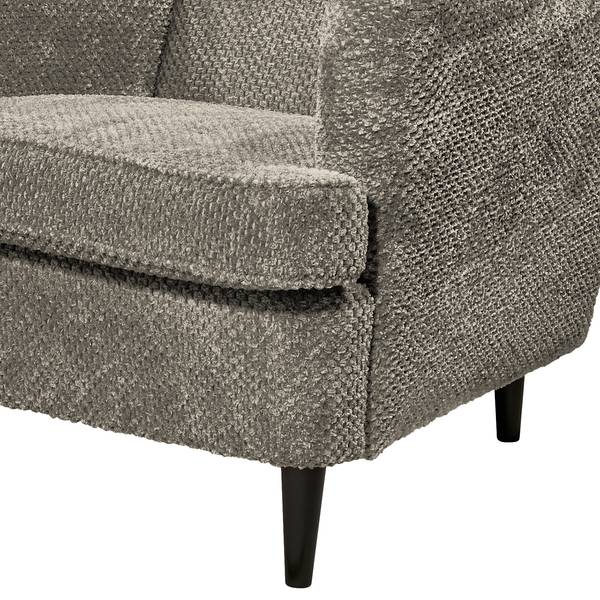 Fauteuil Marson Tissu, microfibre - Tissu structuré Vilja: Taupe - Avec repose-pieds