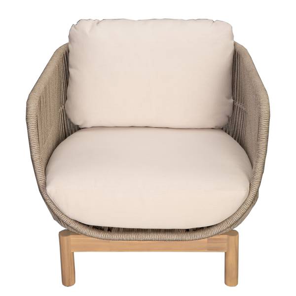 Loungeset Lysandra 4-teilig Akazie massiv / Polyester - Braun / Beige