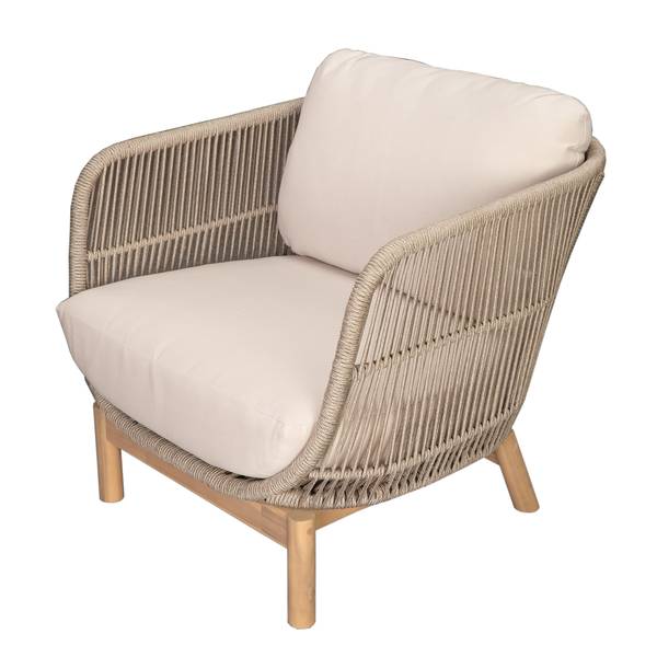Loungeset Lysandra 4-teilig Akazie massiv / Polyester - Braun / Beige
