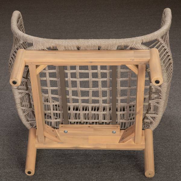 Loungeset Lysandra 4-teilig Akazie massiv / Polyester - Braun / Beige