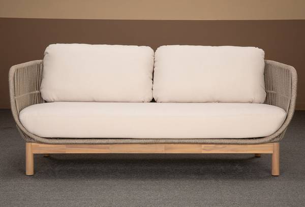 Loungeset Lysandra 4-teilig Akazie massiv / Polyester - Braun / Beige