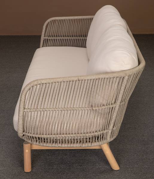 Loungeset Lysandra 4-teilig Akazie massiv / Polyester - Braun / Beige