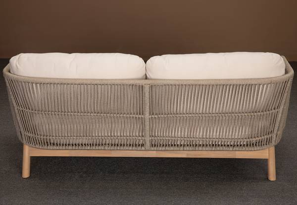 Loungeset Lysandra 4-teilig Akazie massiv / Polyester - Braun / Beige