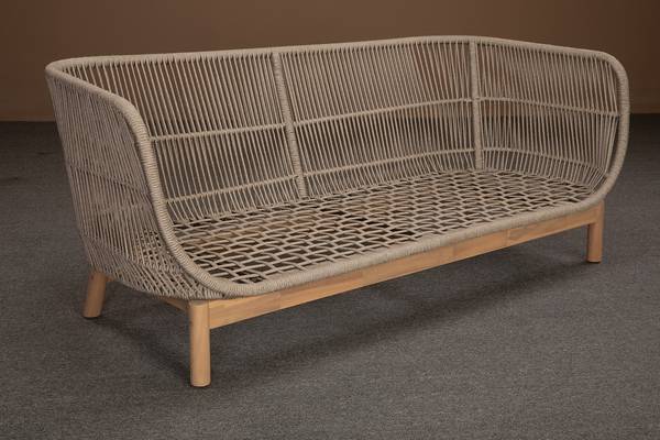 Loungeset Lysandra 4-teilig Akazie massiv / Polyester - Braun / Beige