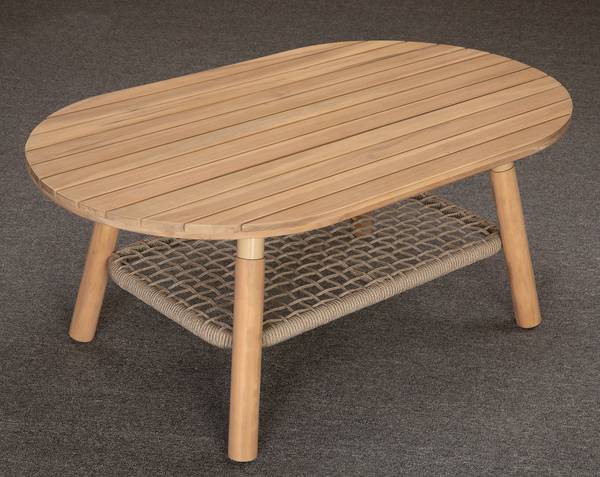 Loungeset Lysandra 4-teilig Akazie massiv / Polyester - Braun / Beige