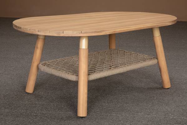 Loungeset Lysandra 4-teilig Akazie massiv / Polyester - Braun / Beige