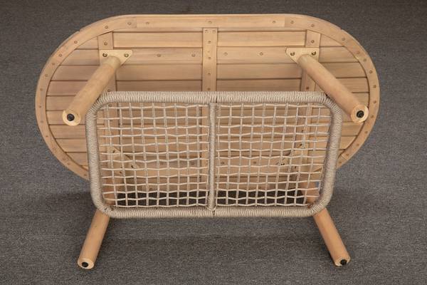 Loungeset Lysandra 4-teilig Akazie massiv / Polyester - Braun / Beige