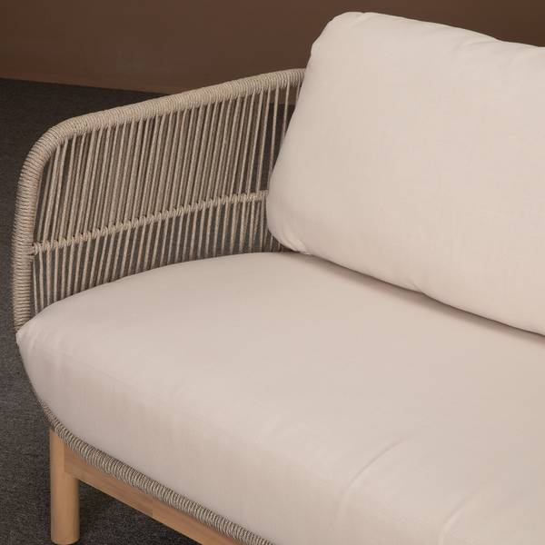 Loungeset Lysandra 4-teilig Akazie massiv / Polyester - Braun / Beige