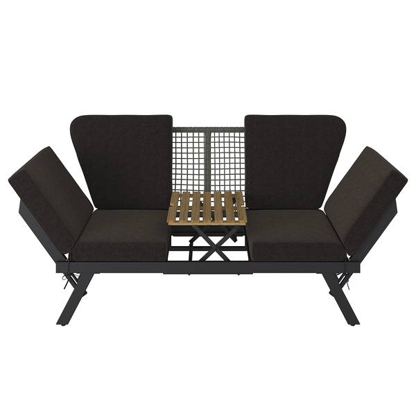Loungesofa Solene Stahl / Webstoff - Anthrazit