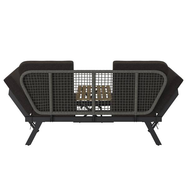 Loungesofa Solene Stahl / Webstoff - Anthrazit