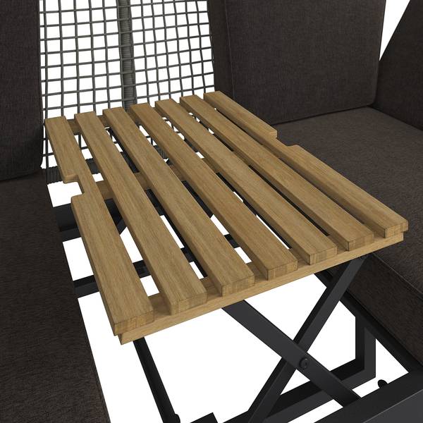 Loungesofa Solene Stahl / Webstoff - Anthrazit