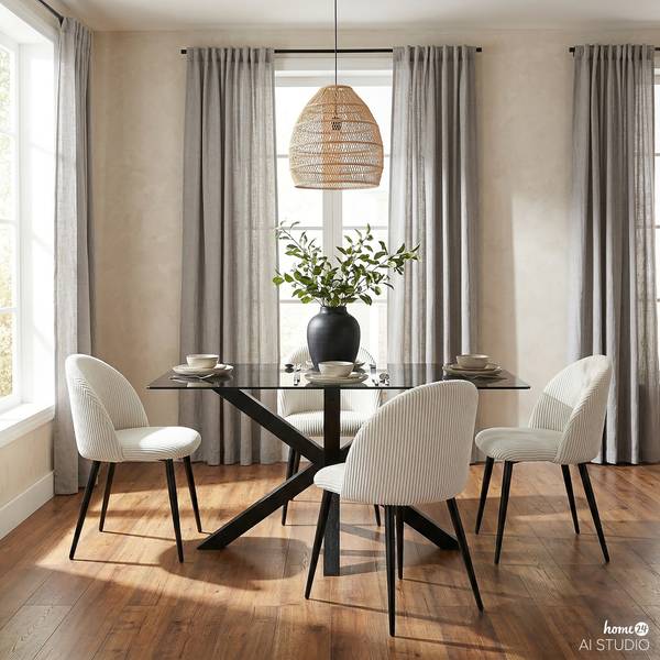 Polsterstuhl AKALURA 2er-Set Beige