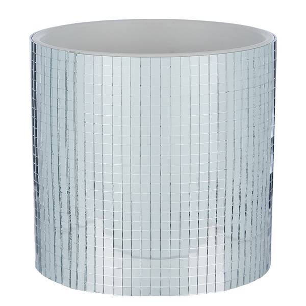 Portavaso DISCO Grès porcellanato / Vetro - Argento - Altezza: 13 cm